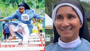 Read more about the article കന്യാസ്ത്രീ വേഷത്തിൽ ഹർഡിൽസിൽ മിന്നി — സിസ്റ്റർ സബീനയ്ക്ക് ഒന്നാം സ്ഥാനം, സ്വർണമെഡൽ