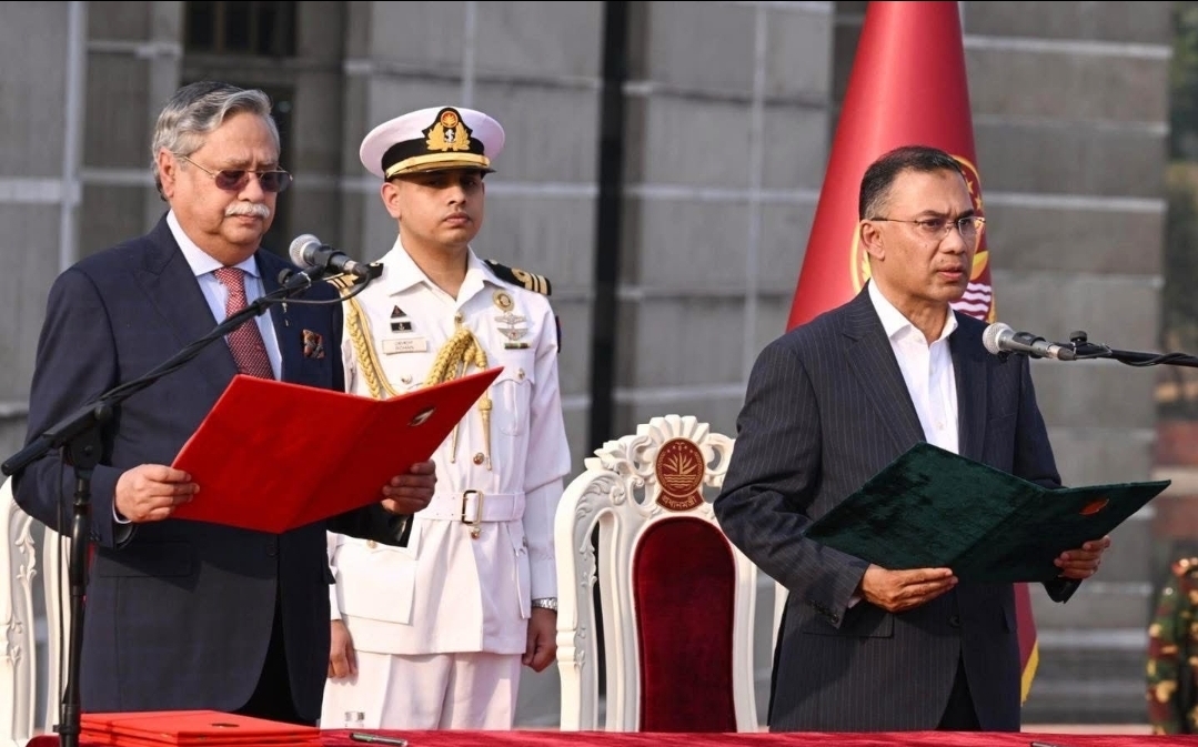 You are currently viewing ബംഗ്ലാദേശിന്റെ പുതിയ പ്രധാനമന്ത്രിയായി താരിഖ് റഹ്മാൻ ബുധനാഴ്ച സത്യപ്രതിജ്ഞ ചെയ്തു