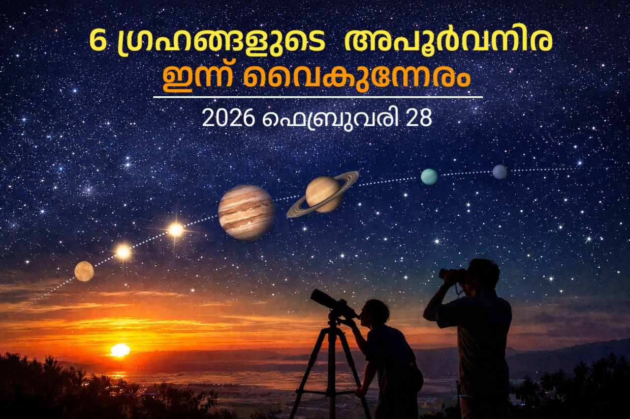 Read more about the article ആറ് ഗ്രഹങ്ങളുടെ അപൂർവ നിര ഇന്ന് വൈകുന്നേരം ആകാശത്ത് ദൃശ്യമാകും