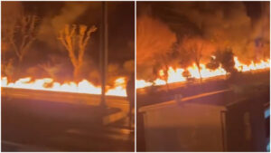 Read more about the article റോഡുകൾ തീപ്പുഴയായി മാറി: ടെഹ്റാനിലെ ഷഹ്റാൻ ഓയിൽ ഡിപ്പോയിൽ വൻ തീപിടിത്തം