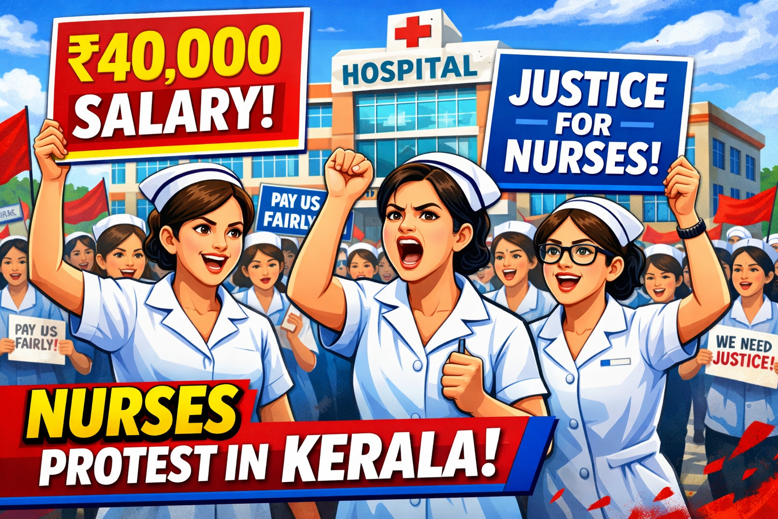 Read more about the article സ്വകാര്യ ആശുപത്രികളിൽ നഴ്‌സുമാരുടെ സമ്പൂർണ്ണ പണിമുടക്ക്; സെക്രട്ടേറിയറ്റിലേക്ക് ലോങ്ങ് മാർച്ച്