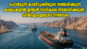 Read more about the article ഹോർമുസ് കടലിടുക്കിലൂടെ സഞ്ചരിക്കുന്ന കപ്പലുകളിൽ ഇന്ത്യൻ നാവികരെ നിയോഗിക്കരുത്; ഡിജിഎംഎയുടെ നിർദേശം