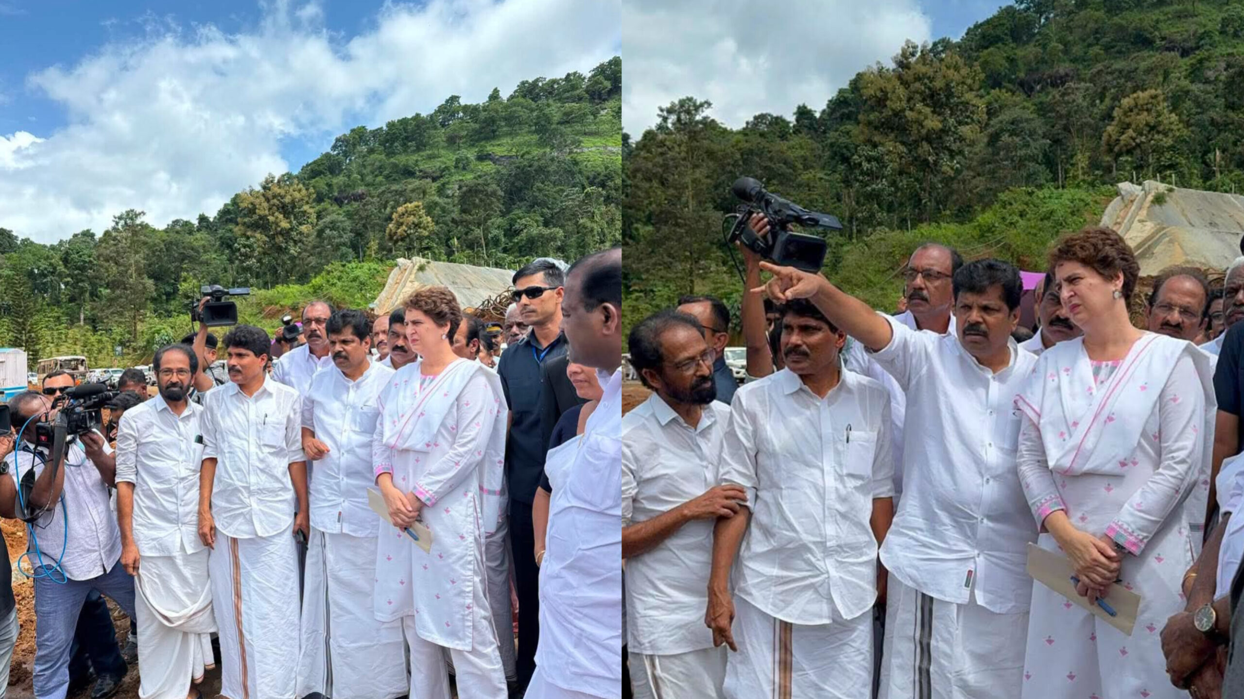 Read more about the article കള്ളാടി മണ്ണിടിച്ചിൽ ദുരന്തബാധിതരെ സന്ദർശിച്ച് പ്രിയങ്ക ഗാന്ധി; രക്ഷാപ്രവർത്തകർക്ക് ആദരം