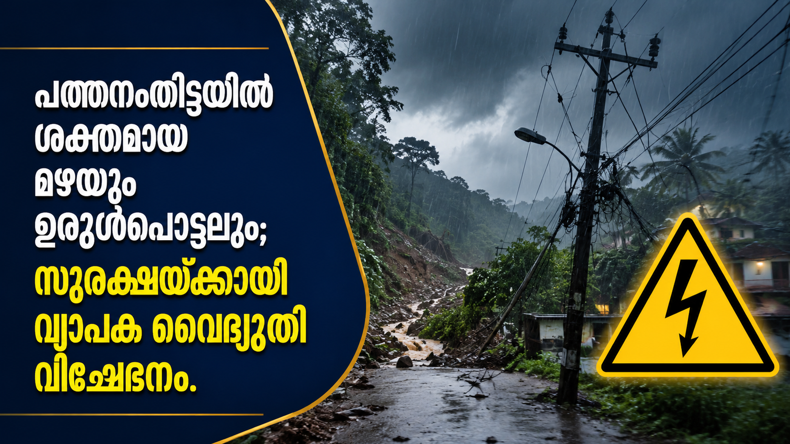 Read more about the article പത്തനംതിട്ട ജില്ലയിൽ ശക്തമായ മഴയും ഉരുൾപൊട്ടലും; സുരക്ഷയ്ക്കായി വ്യാപക വൈദ്യുതി വിച്ഛേദനം