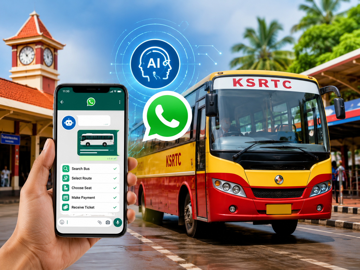 Read more about the article കെഎസ്ആർടിസിയിൽ എഐ പവർഡ് വാട്ട്‌സ്ആപ്പ് ടിക്കറ്റിംഗ് സംവിധാനം നാളെ മുതൽ