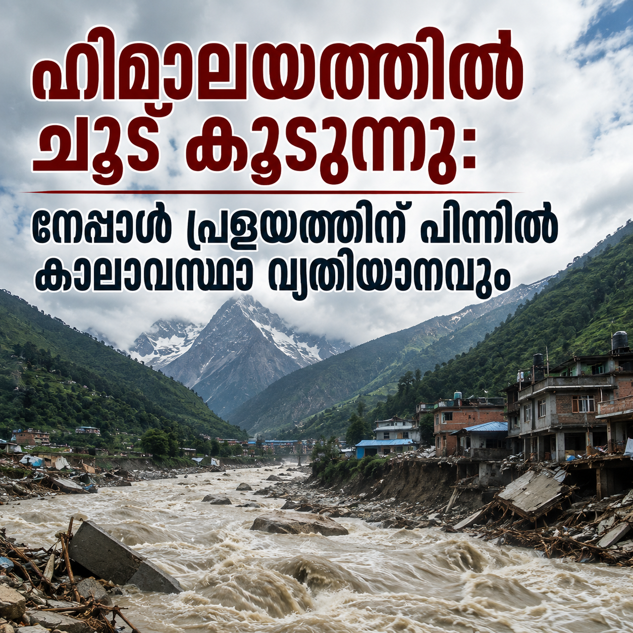 Read more about the article കാലാവസ്ഥാ വ്യതിയാനവും നേപ്പാൾ പ്രളയവും: ഹിമാലയത്തിലെ മഞ്ഞുരുകൽ ദുരന്തത്തിന്റെ ആഘാതം വർധിപ്പിച്ചെന്ന് ശാസ്ത്രജ്ഞർ