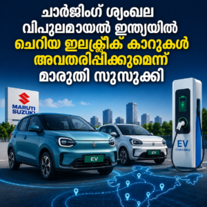 Read more about the article ചാർജിങ് ശൃംഖല ശക്തമാകണം; ഇന്ത്യയിൽ ചെറിയ ഇലക്ട്രിക് കാറുകൾ അവതരിപ്പിക്കുമെന്ന് മാരുതി സുസുക്കി