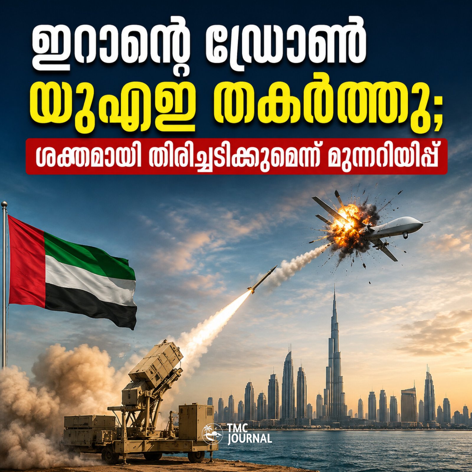 You are currently viewing ഇറാന്റെ ഡ്രോൺ തകർത്തു; പരമാധികാര ലംഘനമെന്ന് യുഎഇ
