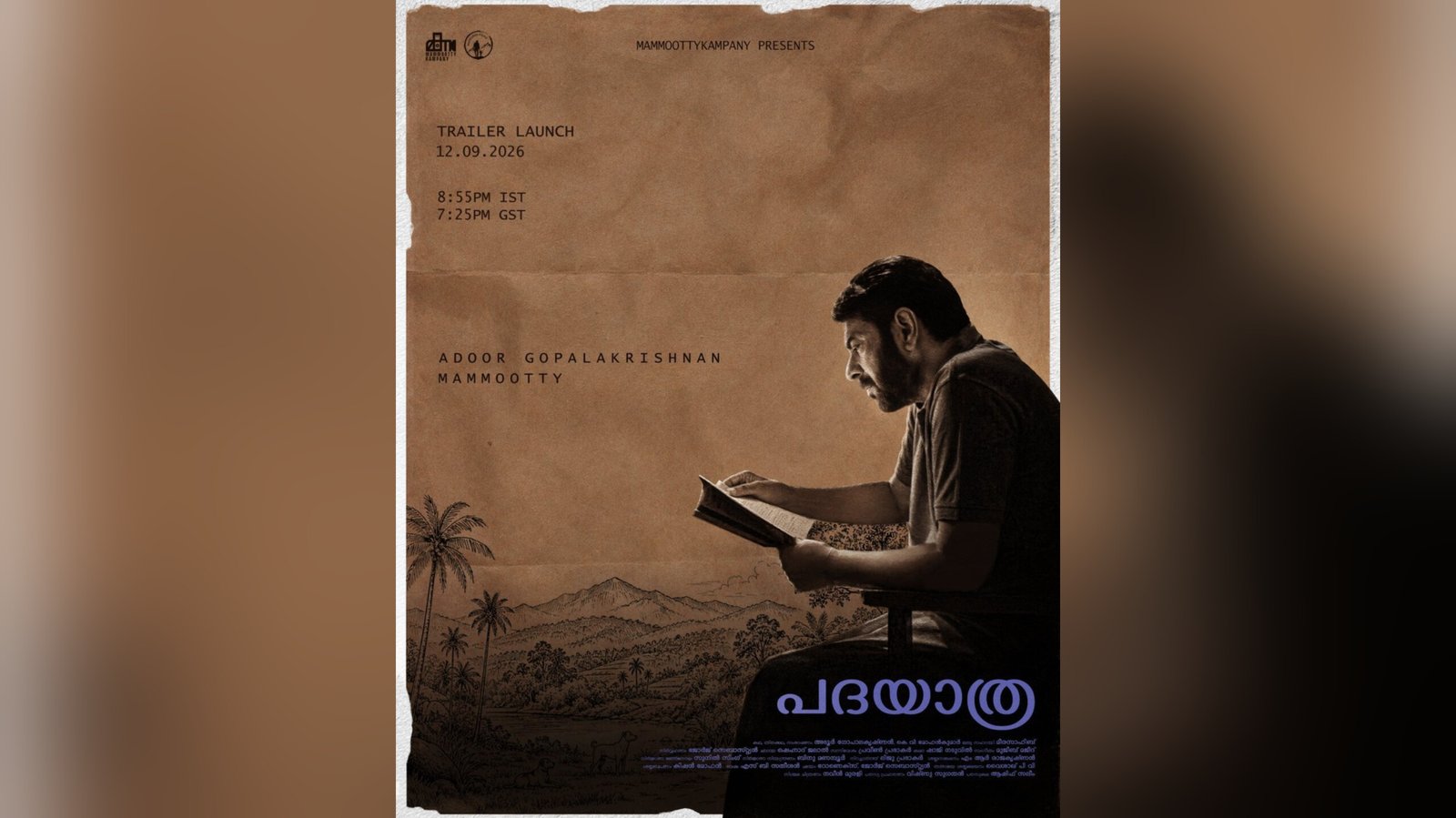 Read more about the article മമ്മൂട്ടി–അടൂർ ഗോപാലകൃഷ്ണൻ കൂട്ടുകെട്ട് വീണ്ടും; ‘പദയാത്ര’ ട്രെയിലർ സെപ്റ്റംബർ 12ന്