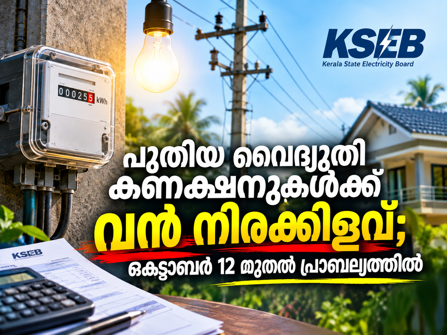 Read more about the article പുതിയ വൈദ്യുതി കണക്ഷനുകൾക്ക് വൻ നിരക്കിളവ്; ഒക്ടോബർ 12 മുതൽ പ്രാബല്യത്തിൽ