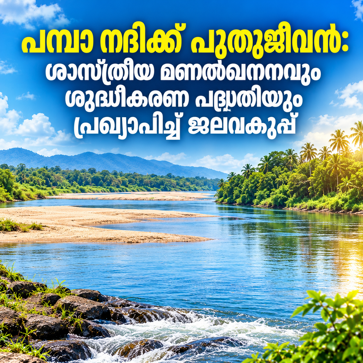 Read more about the article പമ്പാ നദിക്ക് പുതുജീവൻ: ശാസ്ത്രീയ മണൽഖനനവും ശുദ്ധീകരണ പദ്ധതിയും പ്രഖ്യാപിച്ച് ജലവകുപ്പ്