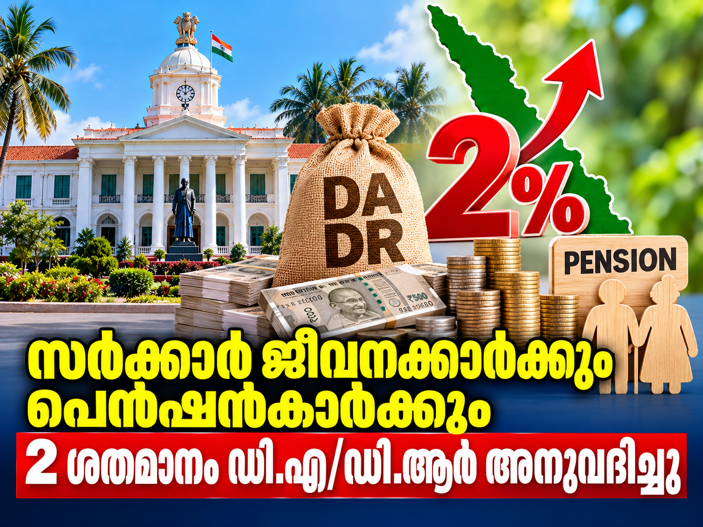 Read more about the article സർക്കാർ ജീവനക്കാർക്കും പെൻഷൻകാർക്കും 2% ഡി.എ/ഡി.ആർ; വിതരണം നവംബർ 1 മുതൽ